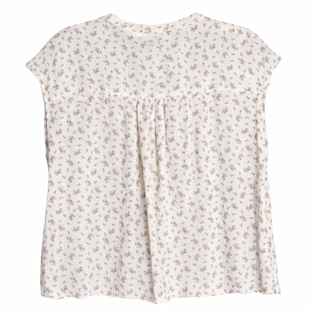 Grade & Gather Floral Cotton Gauze Capped Sleeve Blouse Women Size M Style#41368 - Picture 6 of 8